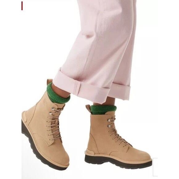 SOREL Lace-up Hi-line boots canoe tawny buff NEW Retail $185 - Size 10 NIB - Picture 1 of 15